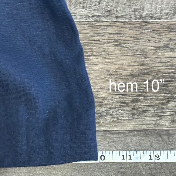 Charter Club 100% Linen Cropped Wide Leg Pants Women's S Lagenlook Resort Navy - Picture 9 of 9